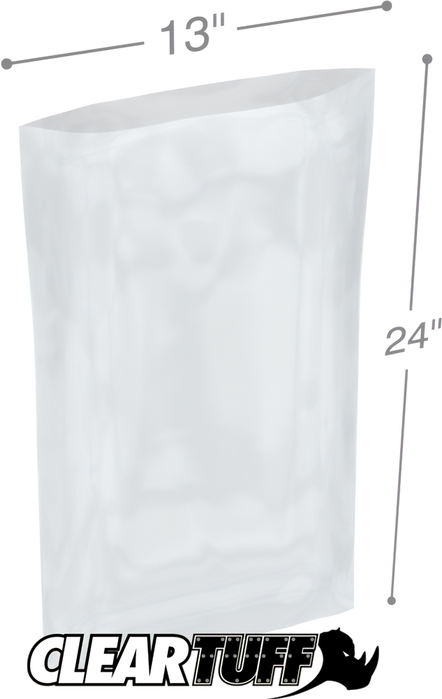 Clear 13 x 24 2 mil Poly Bags