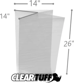 14" x 14" x 26" 2 Mil Gusseted Poly Bags