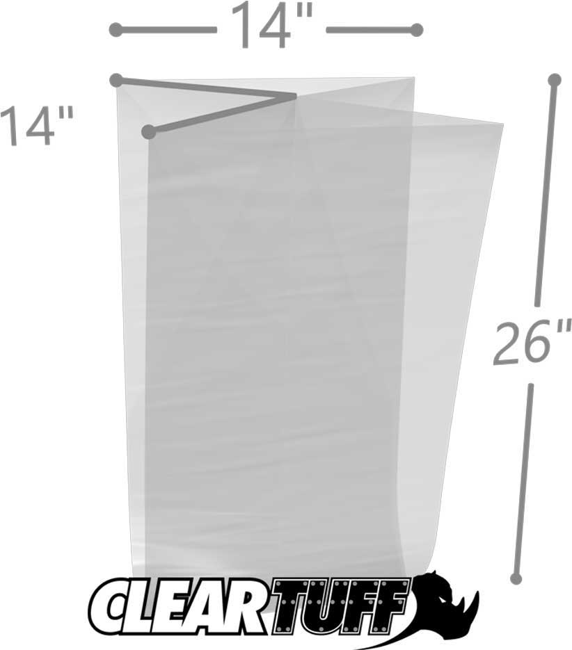 14 x 14 x 26 Gusseted Poly Bags 3 Mil