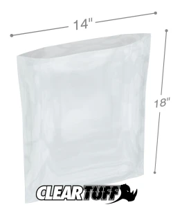 14" x 18" 1 Mil Flat Poly Bags