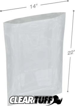 14" x 22" 2 Mil Flat Poly Bags