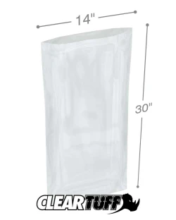 14" x 30" 1.5 Mil Flat Poly Bags