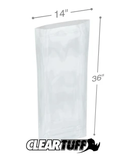 14" x 36" 4 Mil Flat Poly Bags