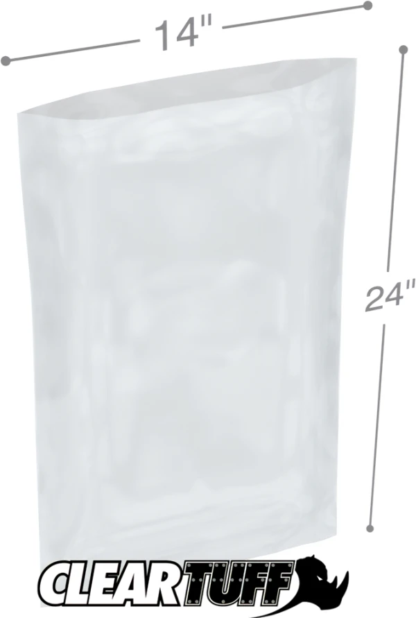 2 Mil 14 x 24 Poly Bags