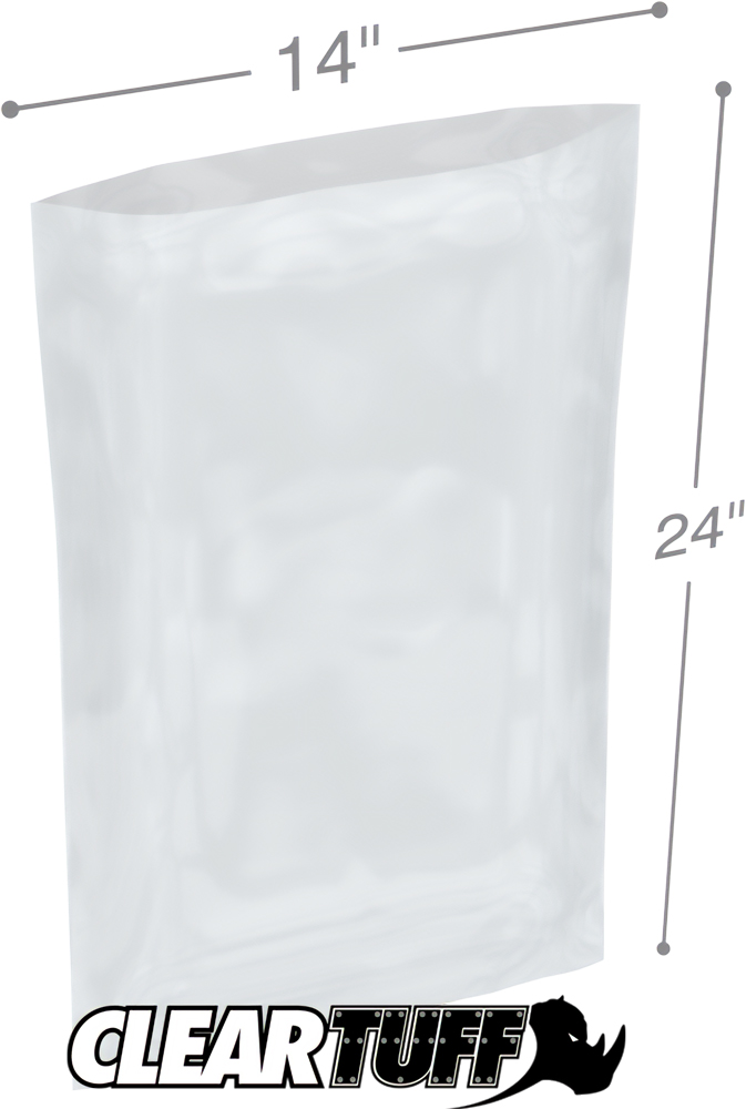 2 Mil 14 x 24 Poly Bags