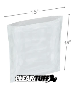15" x 18" 3 Mil Flat Poly Bags