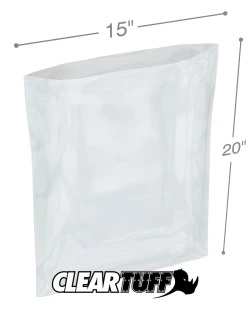 15" x 20" 1.25 Mil Flat Poly Bags