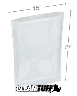 15" x 24" 1.5 Mil Flat Poly Bags