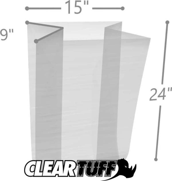 15 x 9 x 24 Gusseted Poly Bags 1.5 Mil 15 x 9 x 24 Gusseted Poly Bags 1.5 Mil