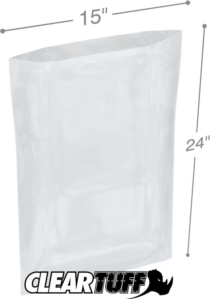 15 x 24 2 mil Poly Bags