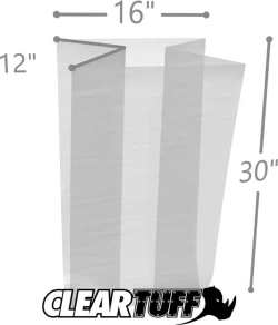 16" x 12" x 30" 3 Mil Gusseted Poly Bags