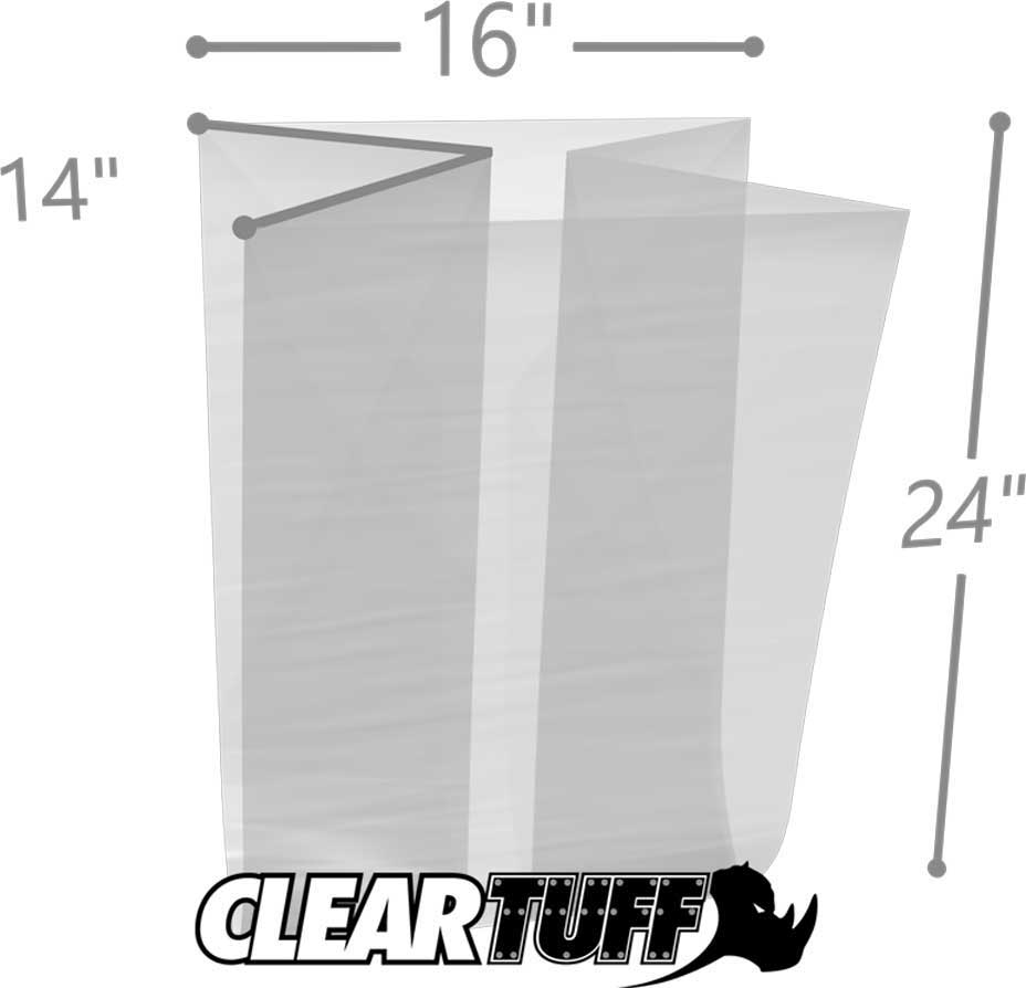 16 x 14 x 24 Gusseted Poly Bags 2 Mil