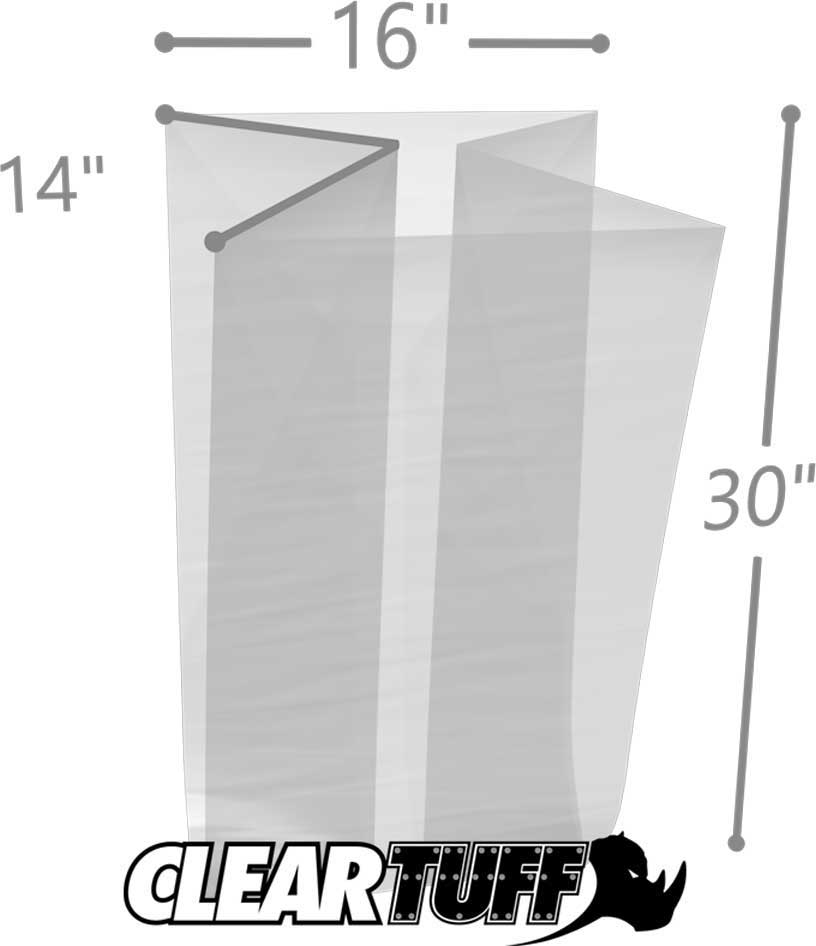 16 x 14 x 30 Gusseted Poly Bags 1.5 Mil