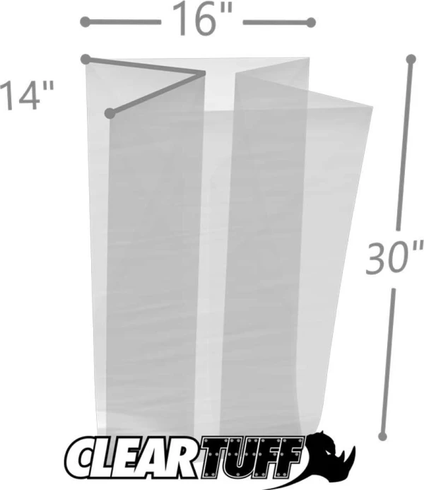 16 x 14 x 30 Gusseted Poly Bags 2 Mil