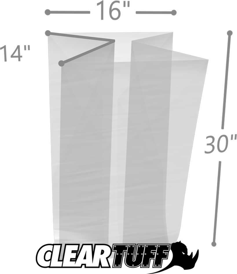 16 x 14 x 30 Gusseted Poly Bags 2 Mil