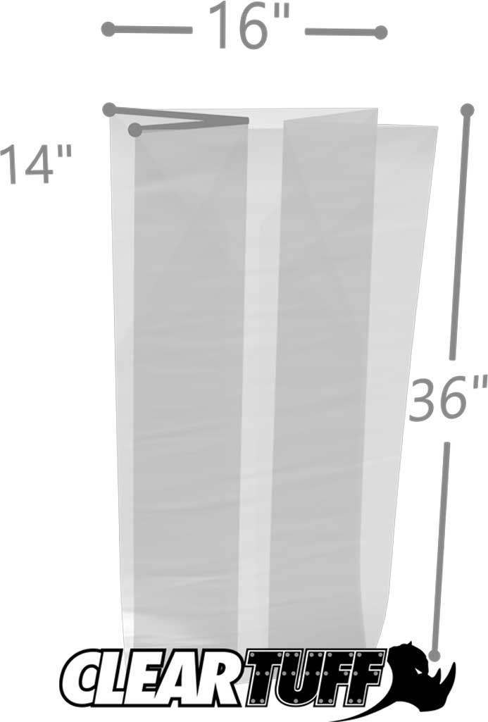 16x36 4 mil gusseted poly bag