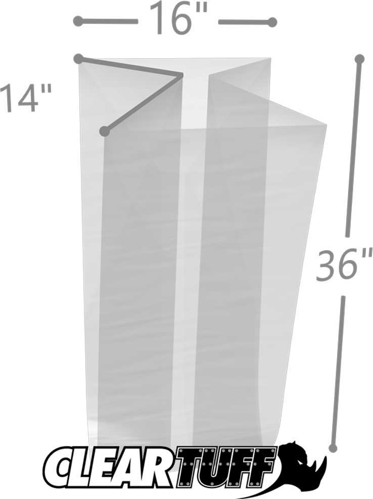 16 x 14 x 36 Gusseted Poly Bags 1.5 Mil