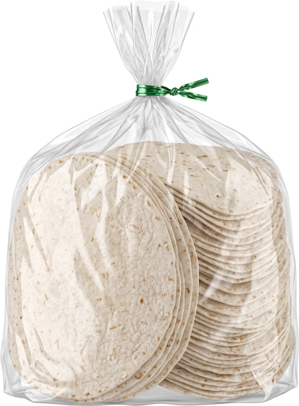 Tortillas inside iof a 2 Mil 16 x 18 Poly Bags