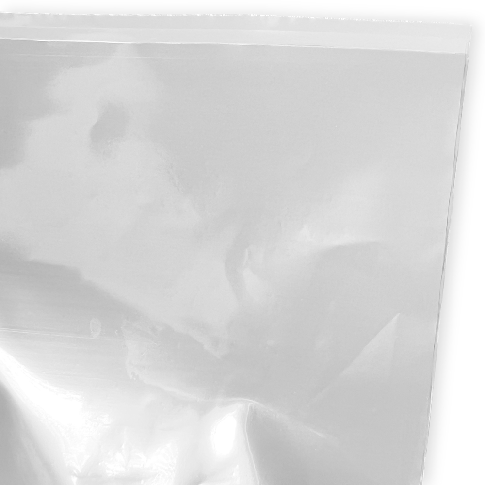 Close up of 16 x 24 2 Mil Flat Poly Bags Lip