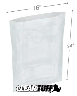 16" x 24" 6 Mil Flat Poly Bags