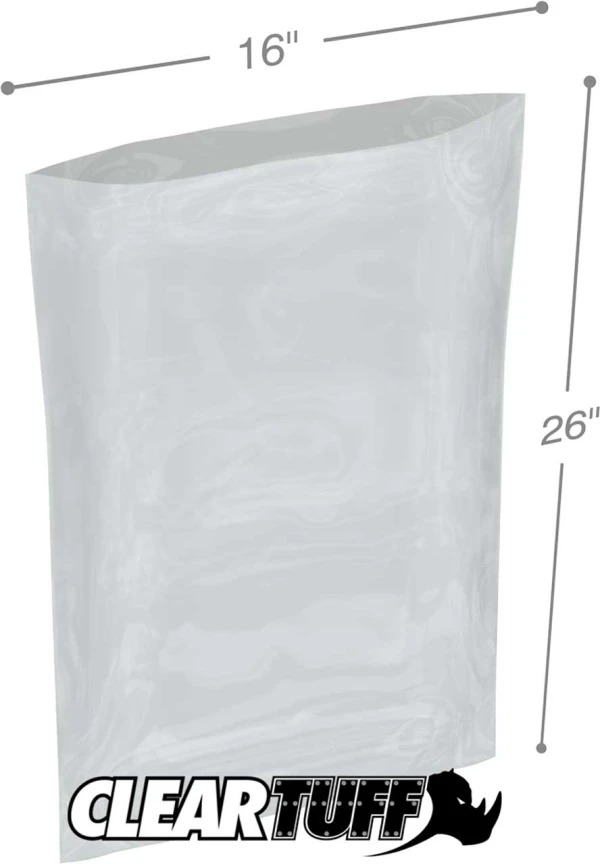 16 x 26 3 mil Poly Bags 16 x 26 3 mil Poly Bags