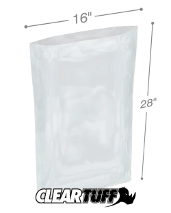 16" x 28" 4 Mil Flat Poly Bags
