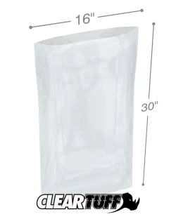 16" x 30" 2 Mil Flat Poly Bags