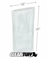 Clear 16 x 36 1.5 mil Poly Bags