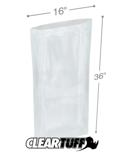 16" x 36" 4 Mil Flat Poly Bags
