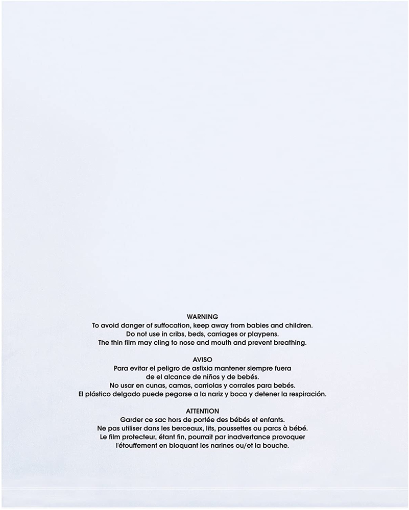 16x16 2 mil Suffocation Warning Poly Bags