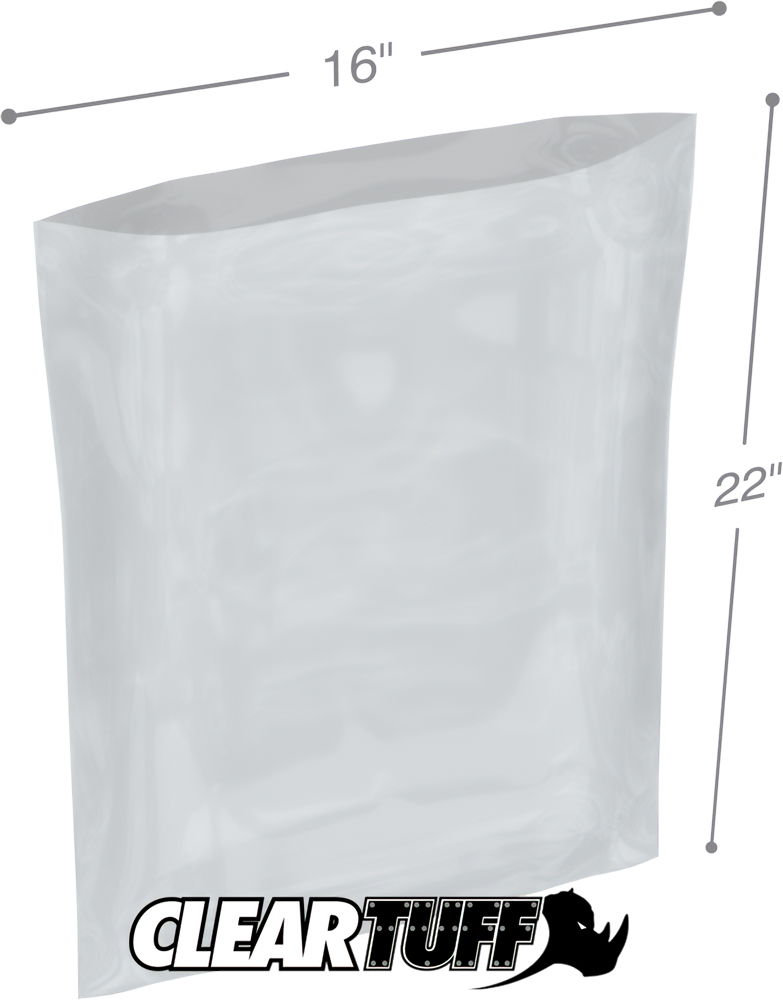 Clear 16 x 22 2 mil Poly Bags