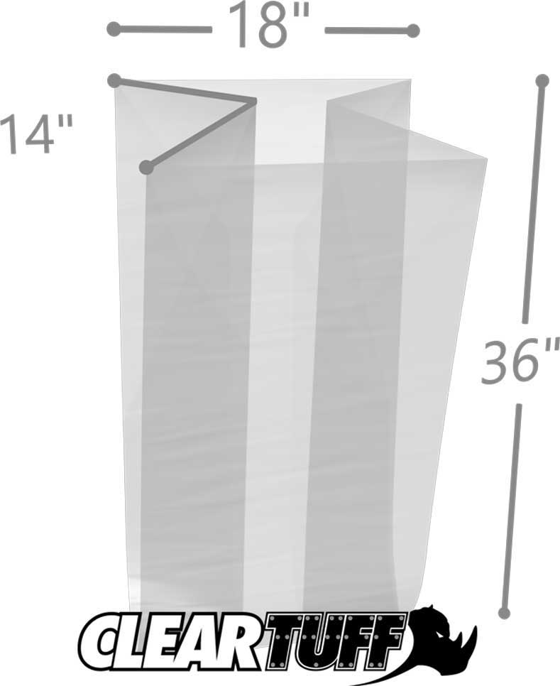 18 x 14 x 36 Gusseted Poly Bags 2 Mil