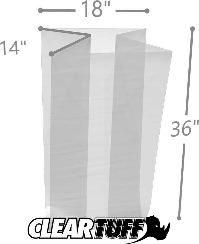 18 x 14 x 36 Gusseted Poly Bags 3 Mil
