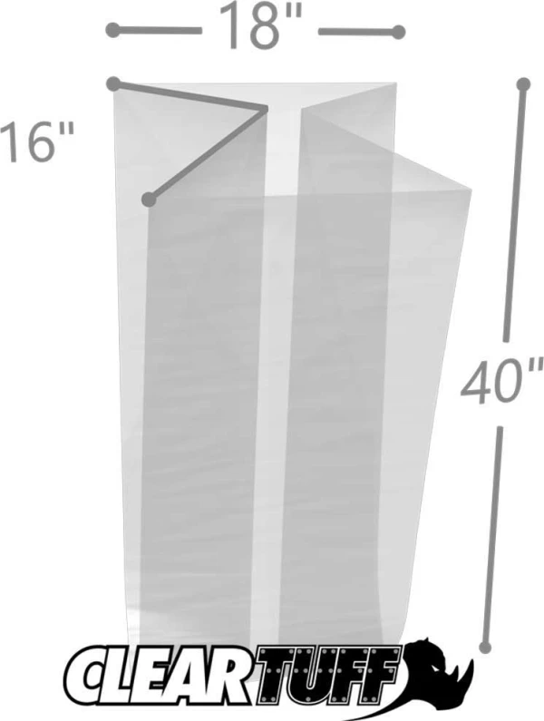 18 x 16 x 40 Gusseted Poly Bags 1.5 Mil 18 x 16 x 40 Gusseted Poly Bags 1.5 Mil
