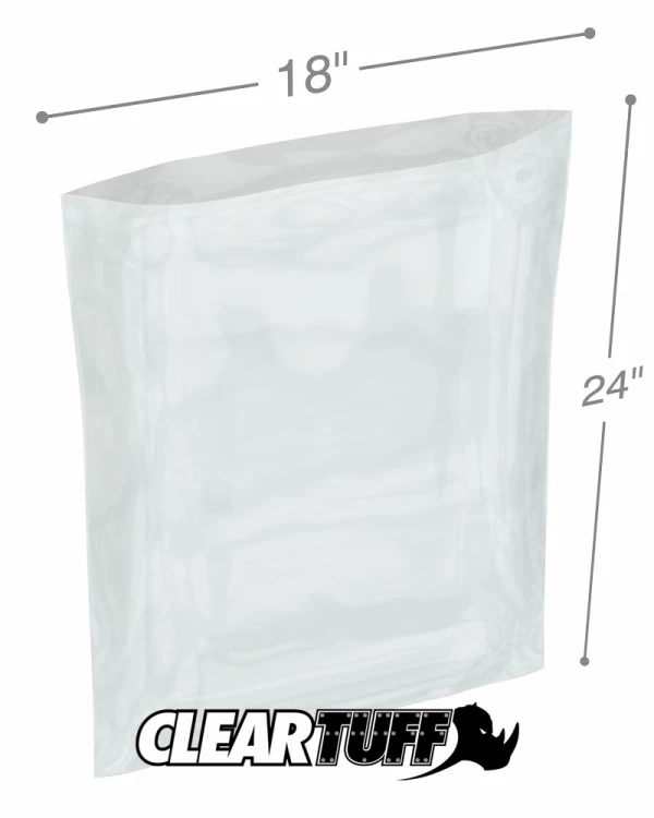 Zip Bags Plastic Clear 18x24 large heavy each