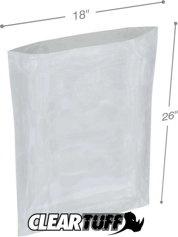 18 x 26 2 mil Poly Bags Clear 18 x 26 2 mil Poly Bags