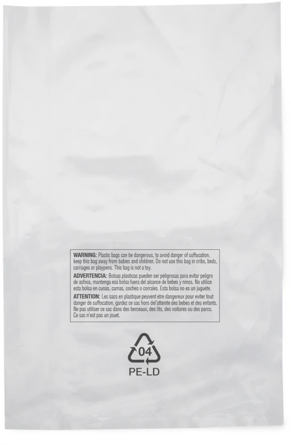 18x30 2 mil poly bags with suffocation warning 18x30 2 mil Suffocation Warning Poly Bags
