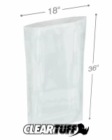 Clear 18 x 36 1.5 mil Poly Bags