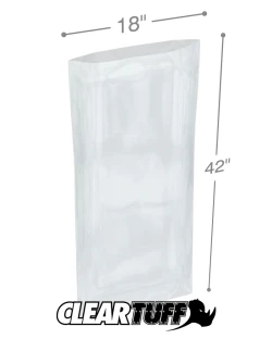 18" x 42" 1.5 Mil Flat Poly Bags