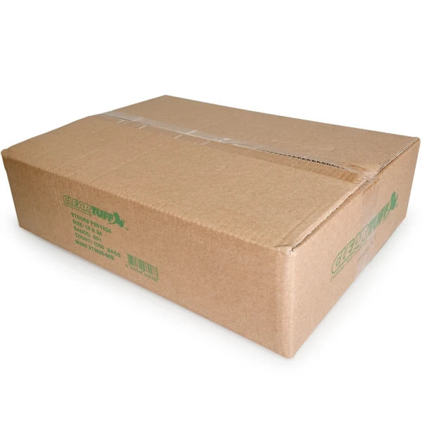 18 x 24 1 Mil Flat Poly Bags 18 x 24 1 Mil Flat Poly Bags Cardboard Box Case that the Bags Come In