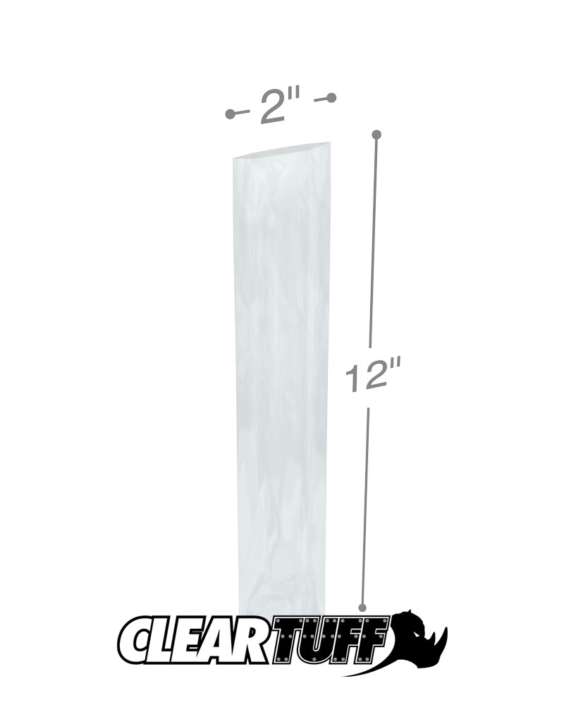 Clear 2 x 12 1.5 mil Poly Bags