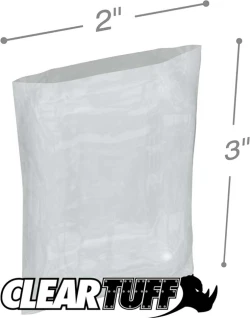 2" x 3" 6 Mil Flat Poly Bags