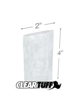 2" x 4" 3 Mil Flat Poly Bags