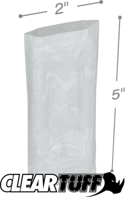 2" x 5" 4 Mil Flat Poly Bags