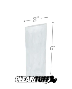 2" x 6" 3 Mil Flat Poly Bags
