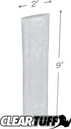 2" x 9" 4 Mil Flat Poly Bags