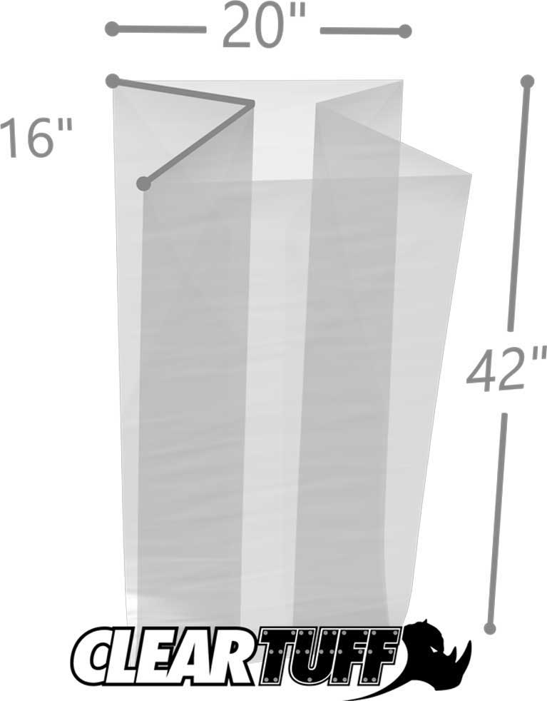 20 x 16 x 42 Gusseted Poly Bags 2 Mil