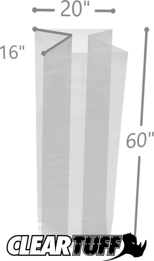 20 x 16 x 60 Gusseted Poly Bags 2 Mil