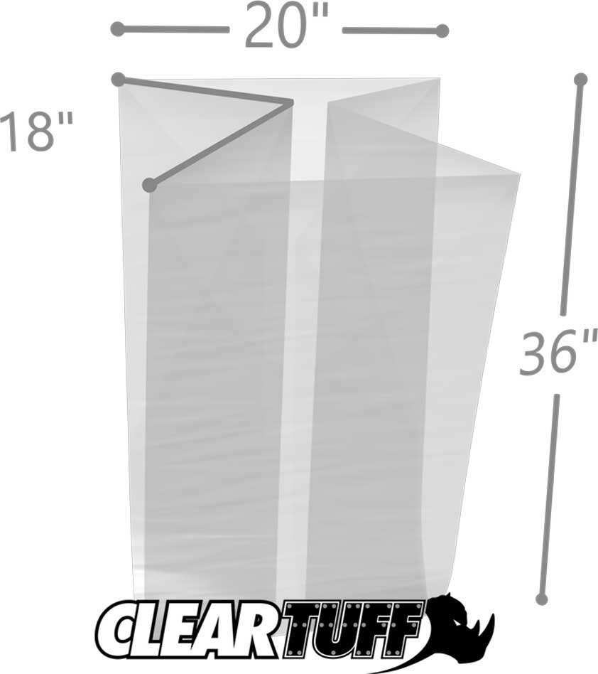 20 x 18 x 36 Gusseted Poly Bags 1.5 Mil