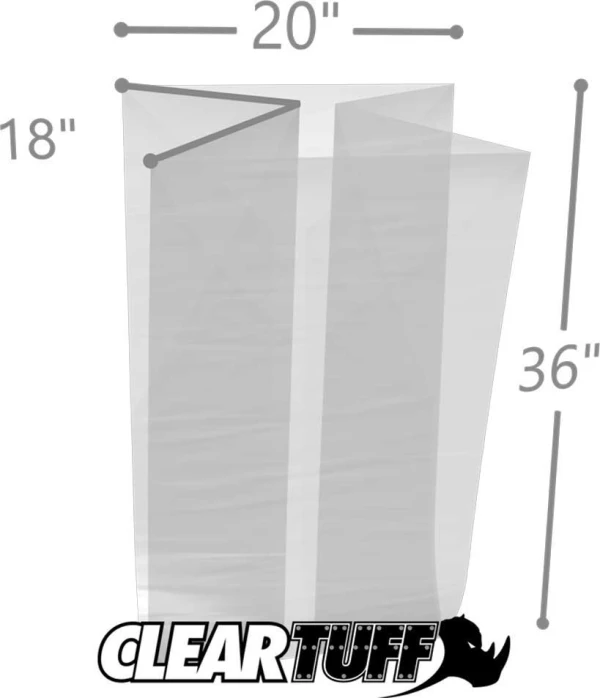 20 x 18 x 36 Gusseted Poly Bags 3 Mil